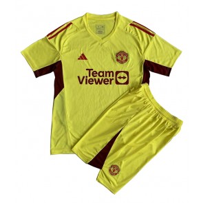 Maillot de foot Manchester United Gardien de but Extérieur enfant 2023-24 Manches Courte (+ pantalon court)